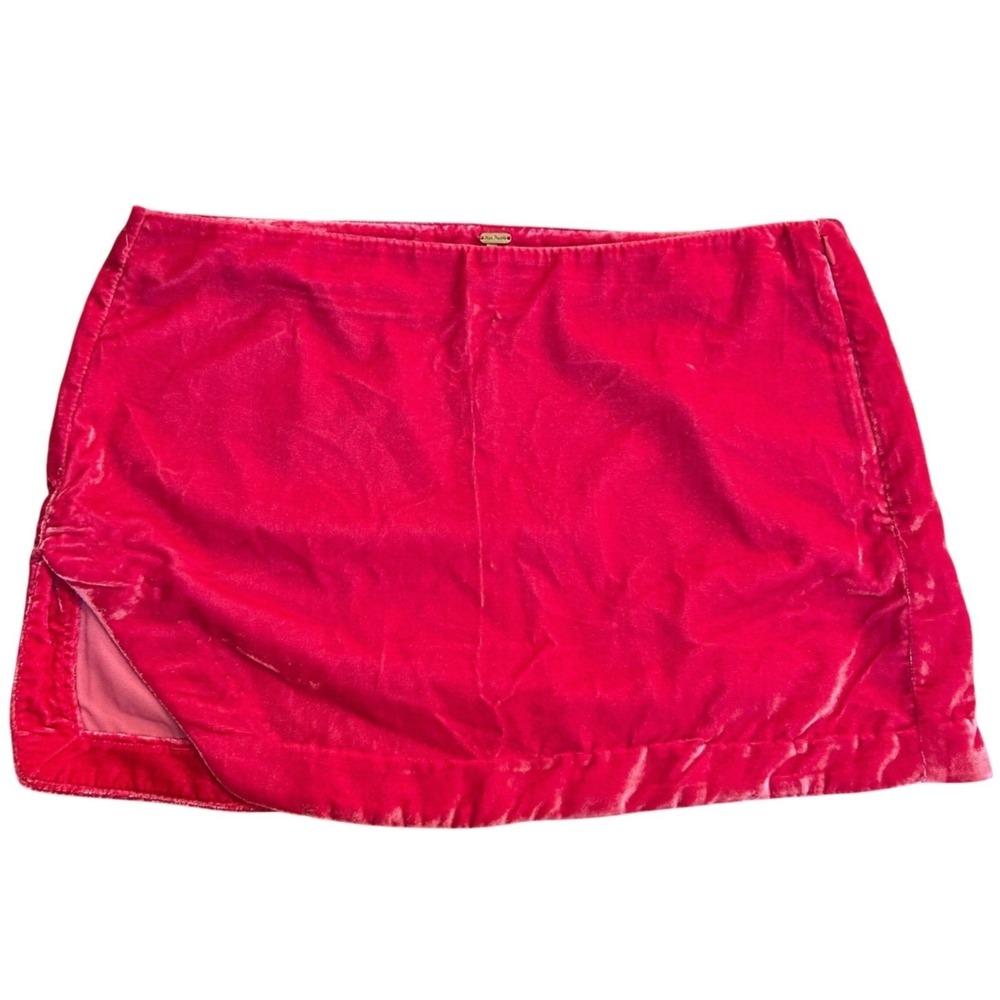 Free People Mini Skirt Casual 6 Pink Velvet‎ Y2K Retro Summer Crop Mini